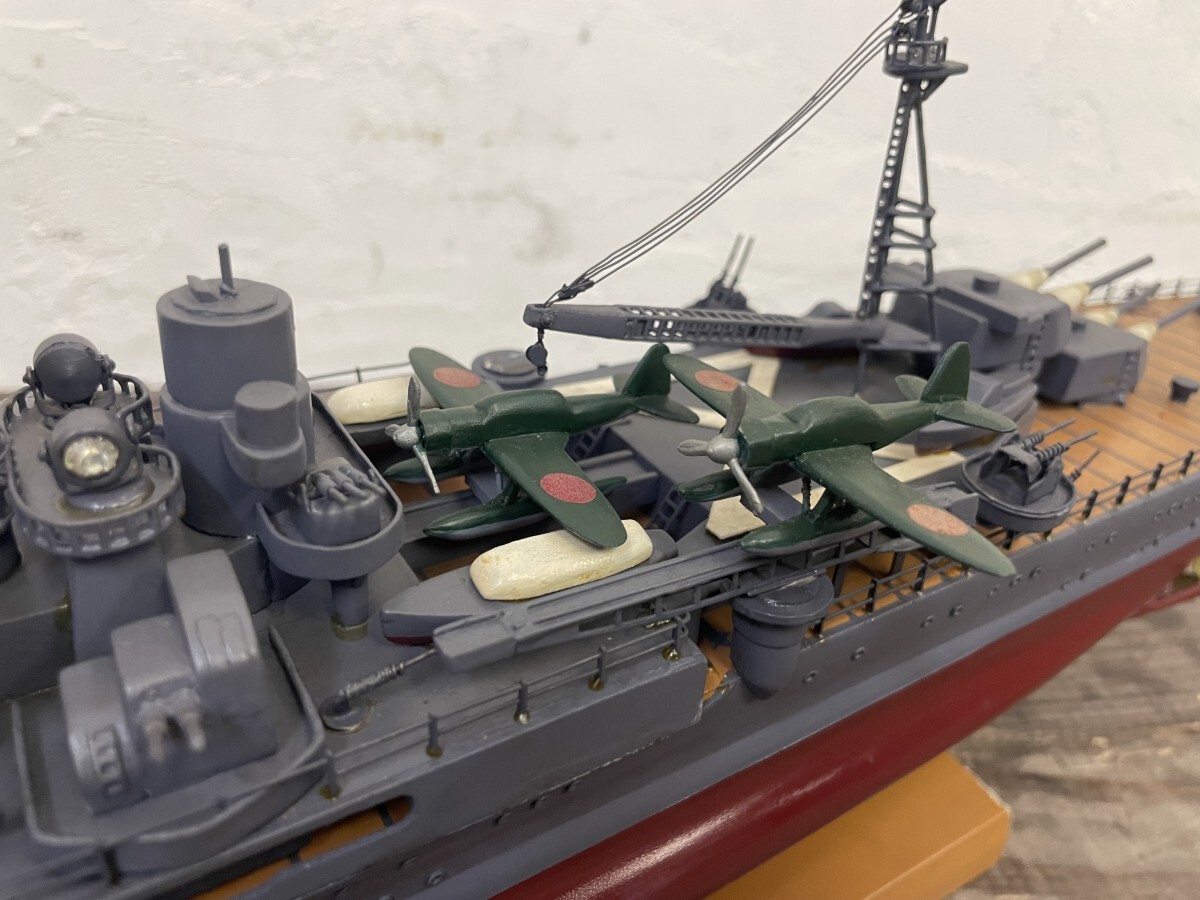 博物館級！ 完全オリジナル！日本海軍重巡洋艦 高雄 真鍮多数使用の木製 模型 1/250スケール 全長82cm 旧日本海軍 精密模型_画像7