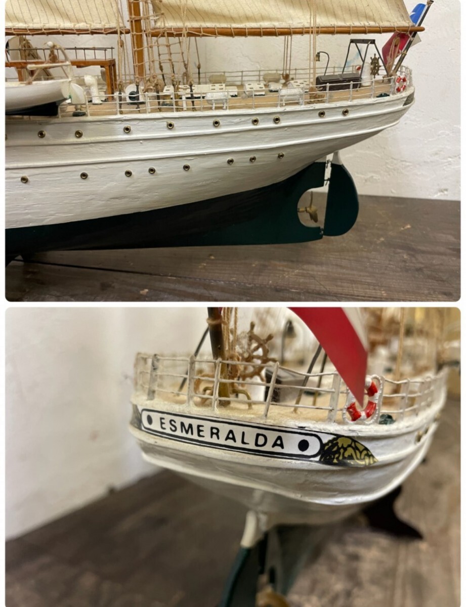  final product ESMERDLDAesmelaruda practice sailing boat model 1/100 scale total length 115cm Chile navy 