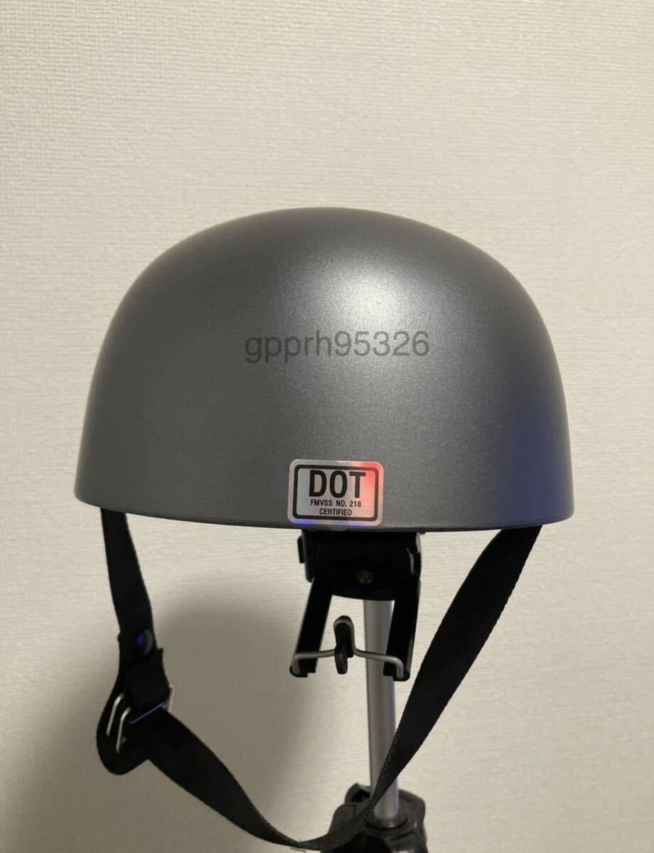 ハーフヘルメット マットグレー バイク 半キャップ 野球帽 半帽 サイズLの画像2