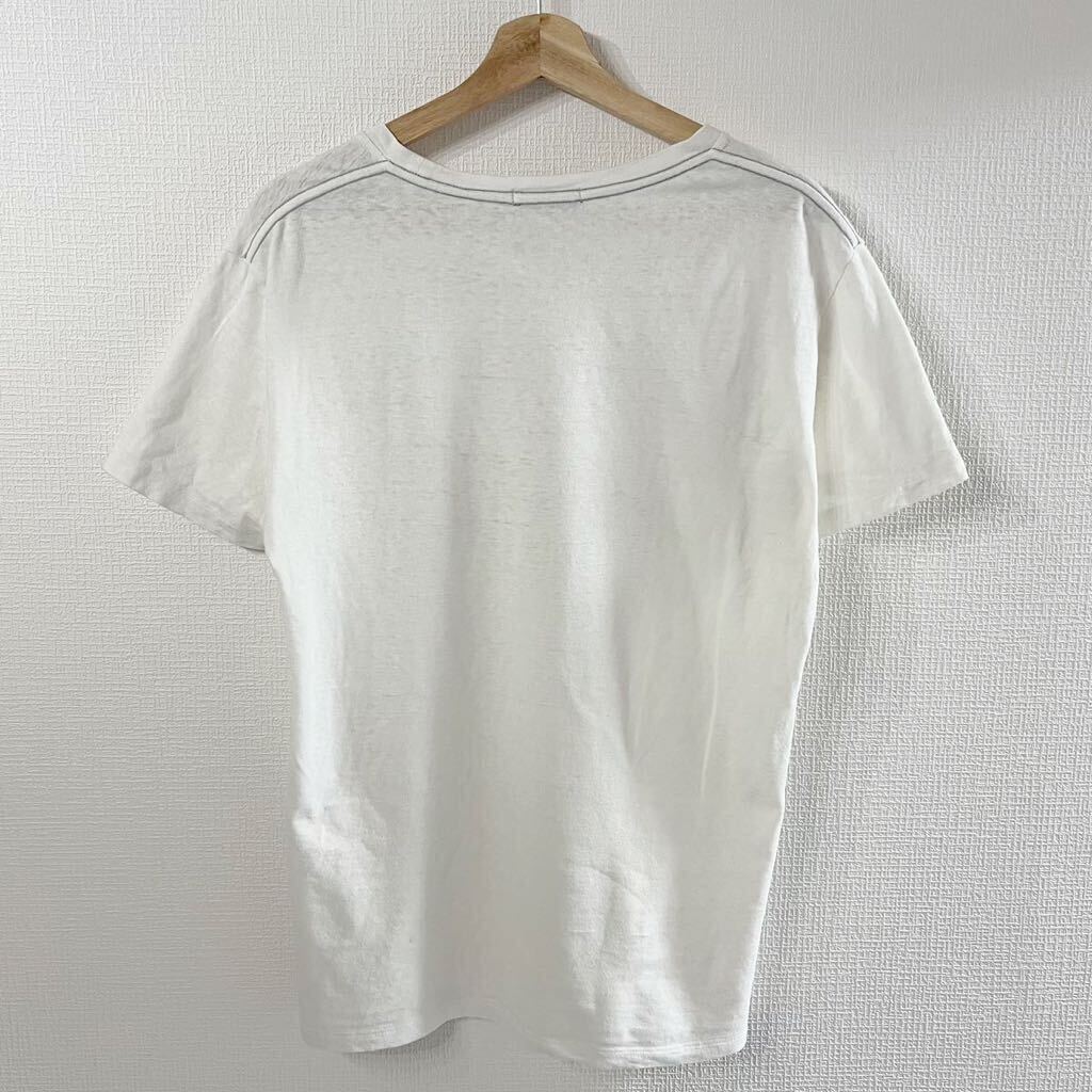 「1円」バーバリーブラックレーベル　Uネック　Tシャツ　ブランドロゴ　プリント　ホワイト　サイズ3_画像2