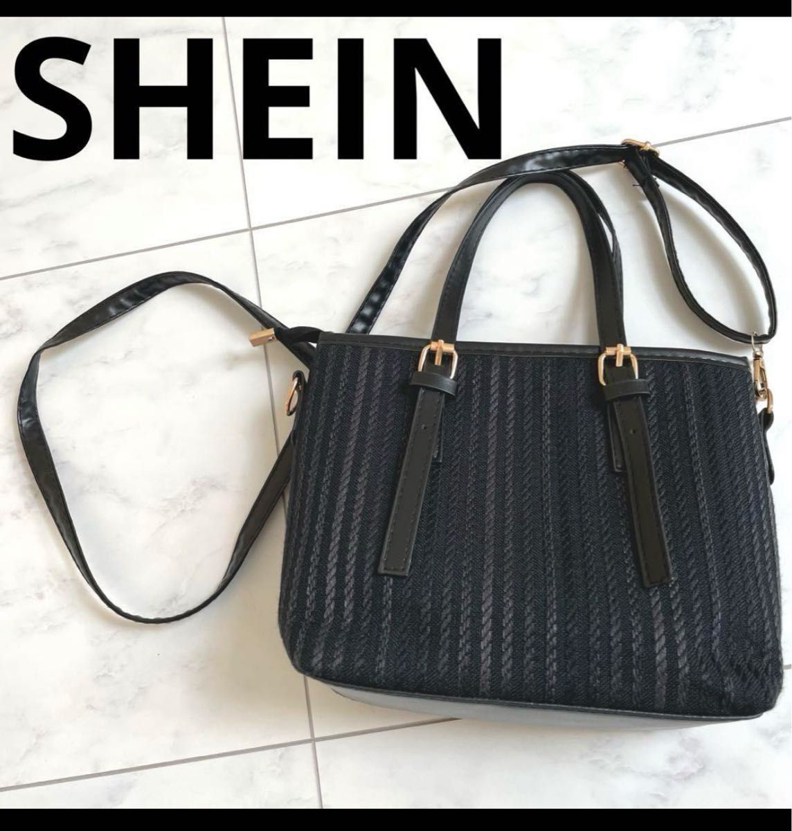 SHEIN ショルダーバッグ ハンドバッグ バッグ 鞄 ブラック 2way  ブラック