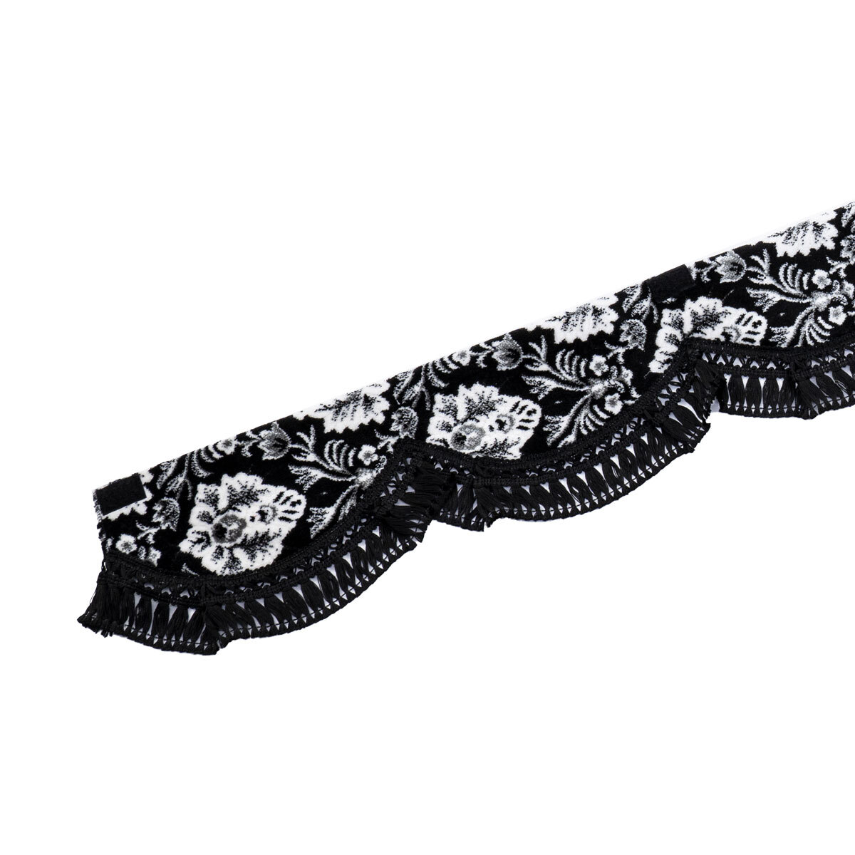 金華山波型フロントカーテン　新格子　ブラック（黒）　Lサイズ　2200×150　【納期約3週間】_画像2