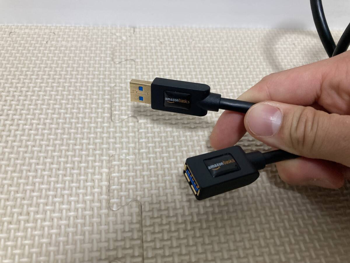 Amazonベーシック USB3.0延長ケーブル 2.0m (USB タイプA オス - タイプAメス) ブラック　中古品