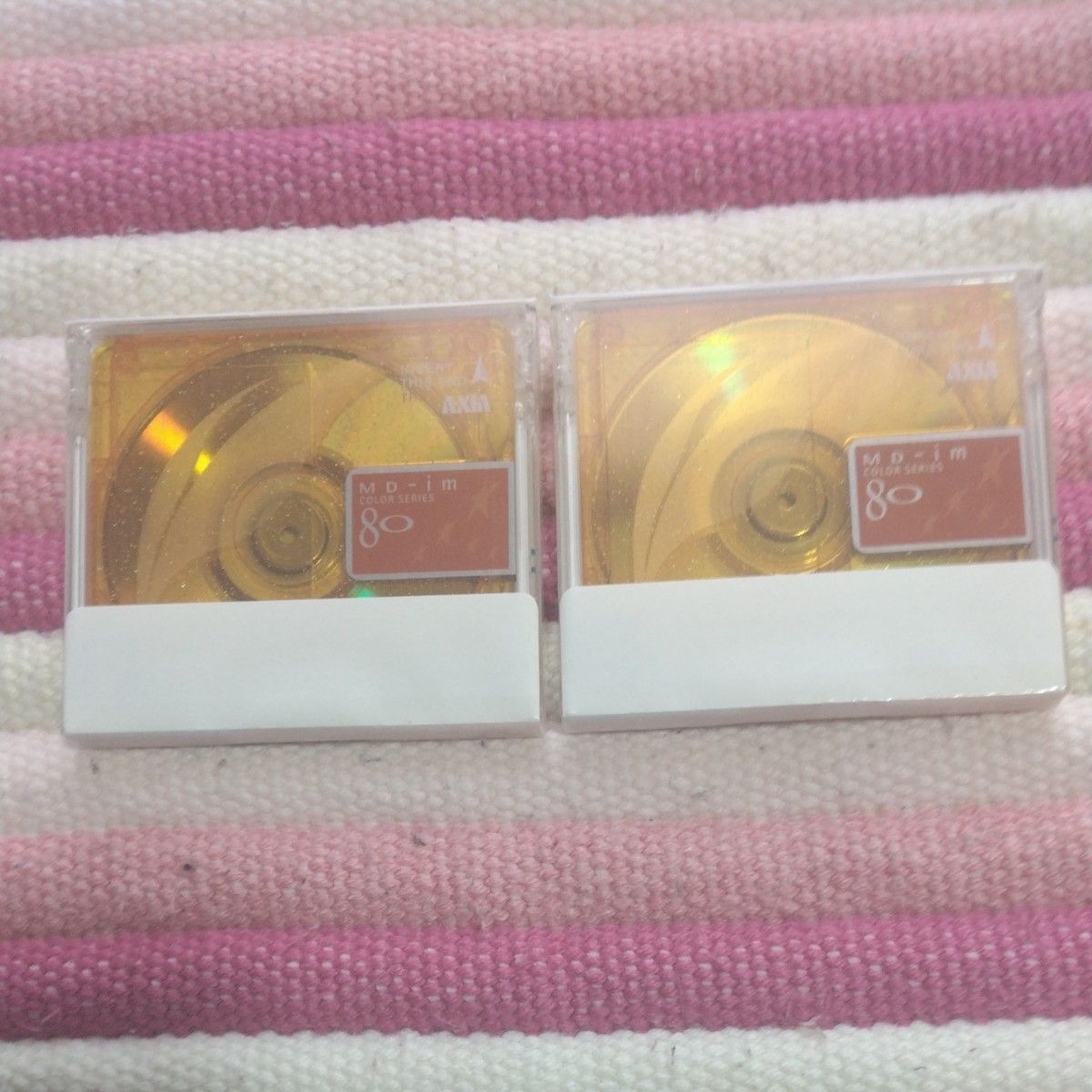  MD ミニディスク AXIA　MD プレーヤー用ディスク　5色80分×7枚 新品フィルム付き未開封未使用　他に10枚セットもあり
