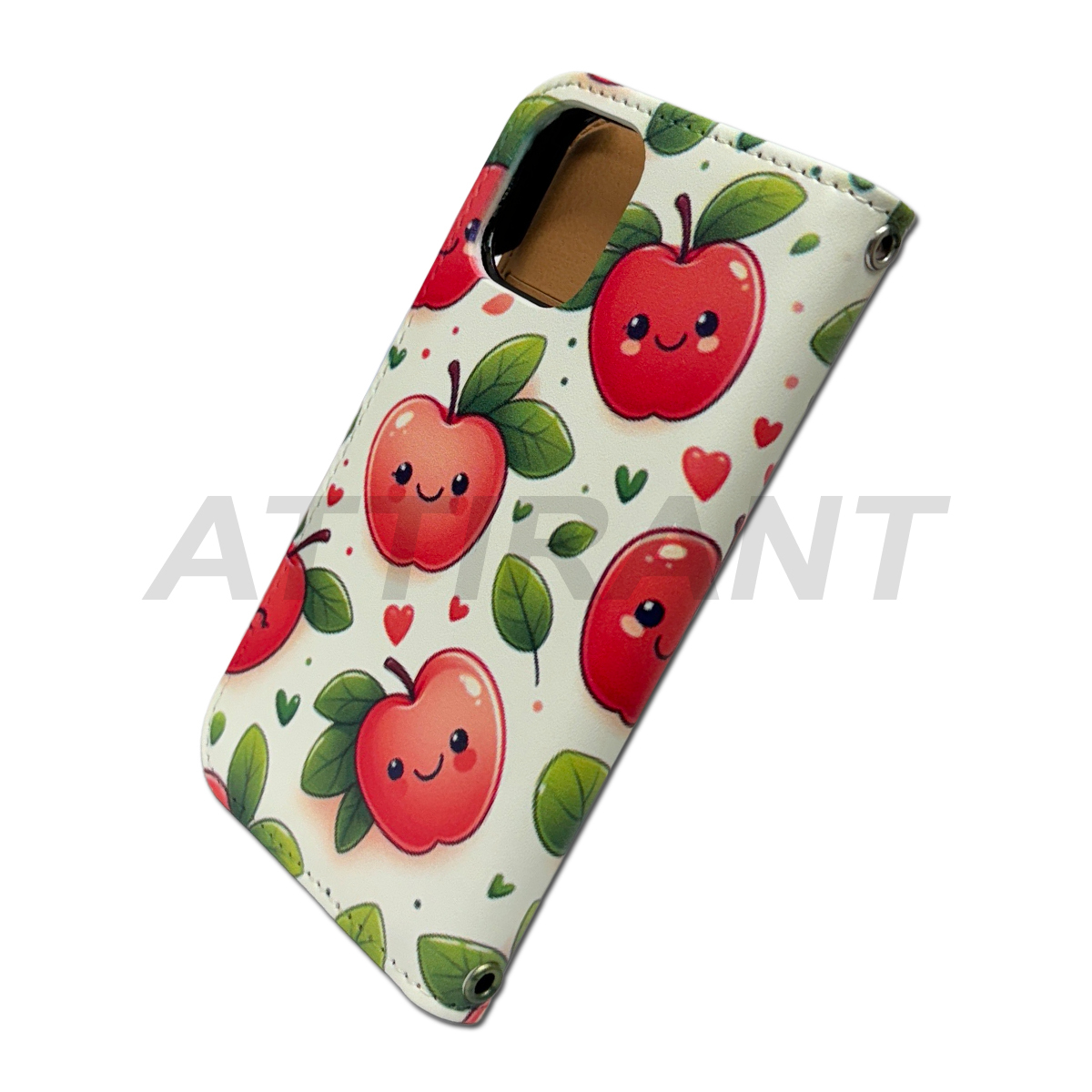 iPhone 12 mini 手帳型 ケース りんご 林檎 アップル オシャレ かわいい カッコイイ_画像6
