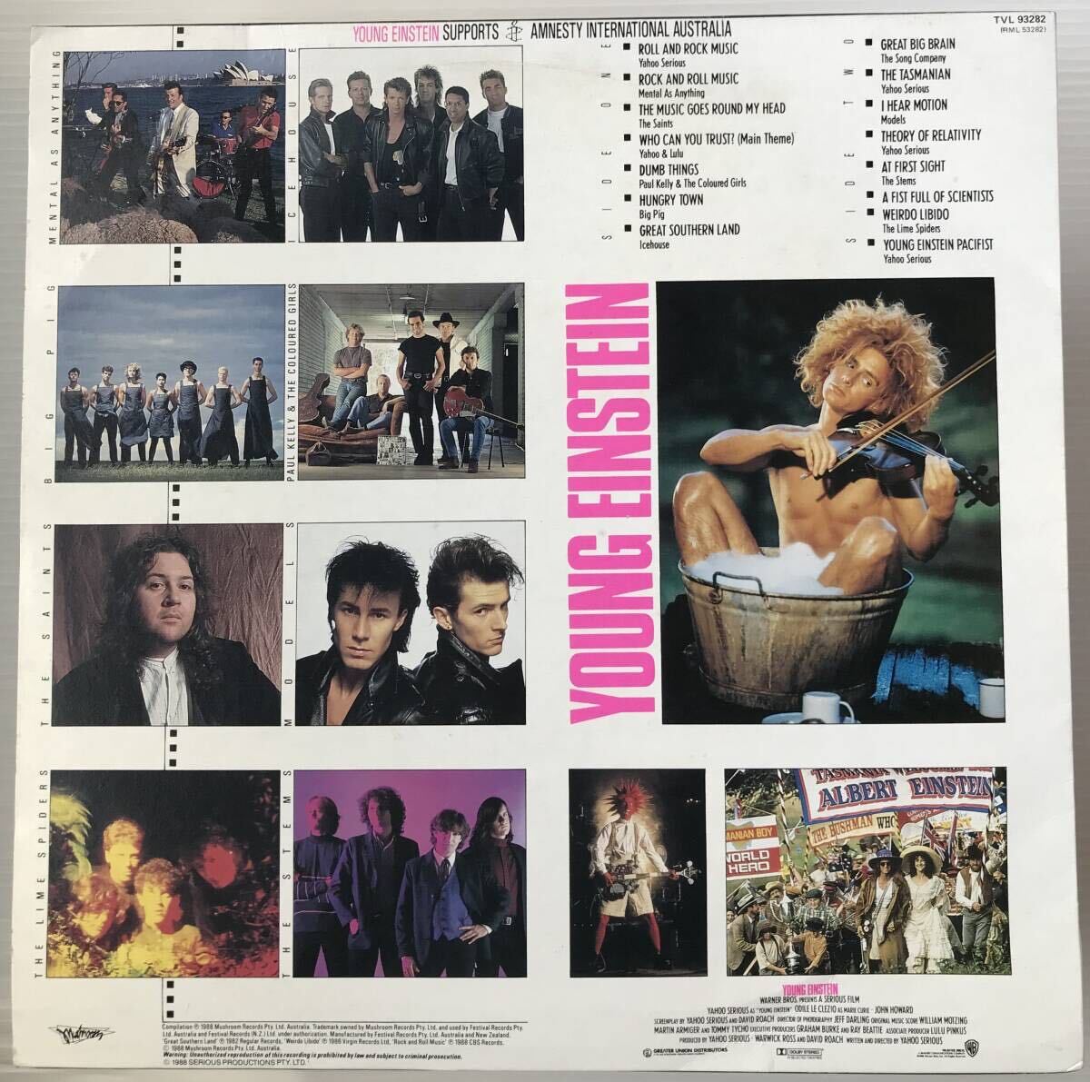 希少 美盤 PINK VINYL Orig Australia LP YOUNG EINSTEIN SOUNDTRACK TVL 93282 Icehouse Modelsの画像2