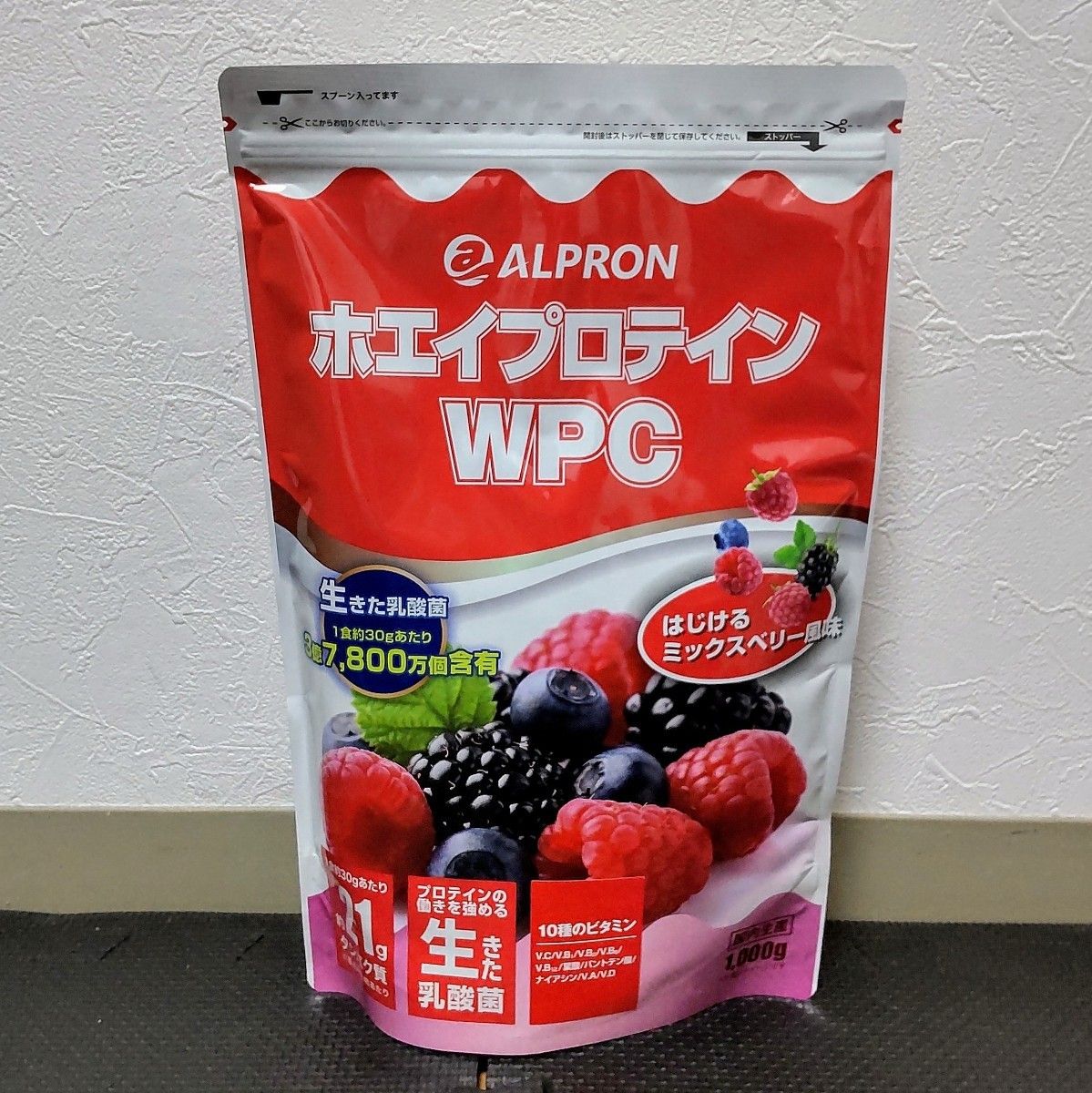 ALPRON WPCホエイプロテイン ミックスベリー風味 1kg