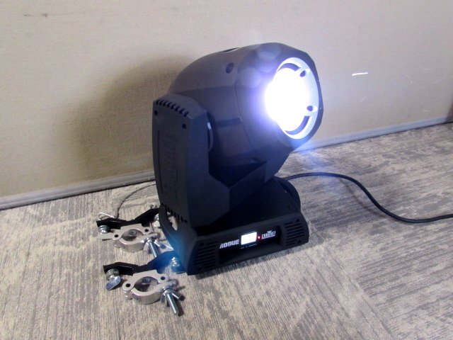 美品☆CHAUVET ROGUE R1X SPOT LEDムービングライト 1灯 TUV KCP-830クランプ付 舞台照明スポットライト①_画像1