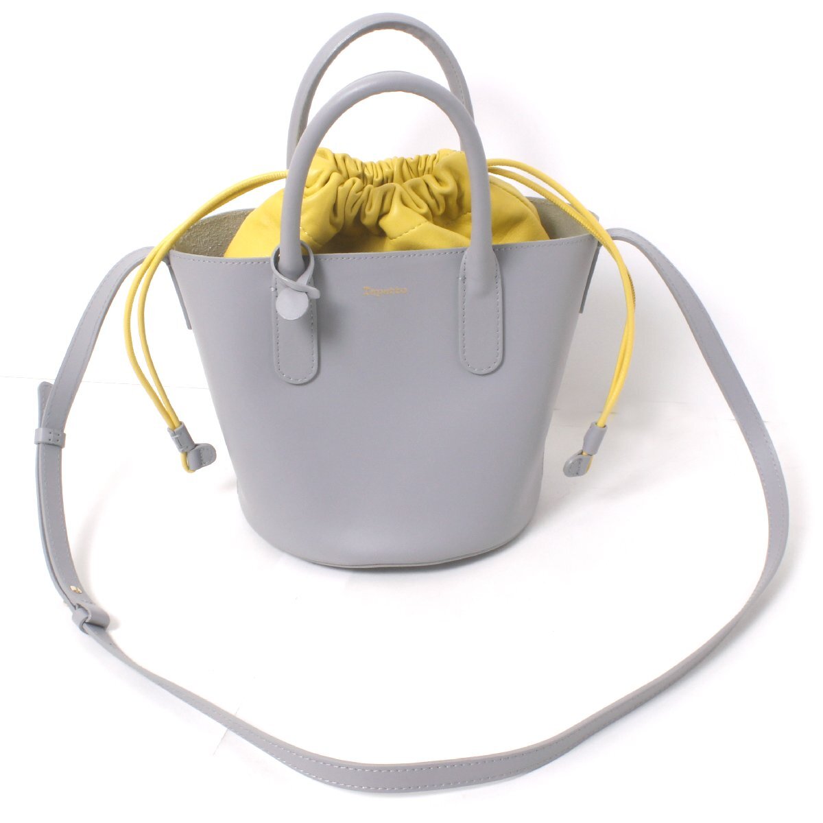 repetto SEAU MANEGE BUCKET BAG 定価95,700円 グレー/イエロー レペット トートバッグ ショルダーバッグ_画像1