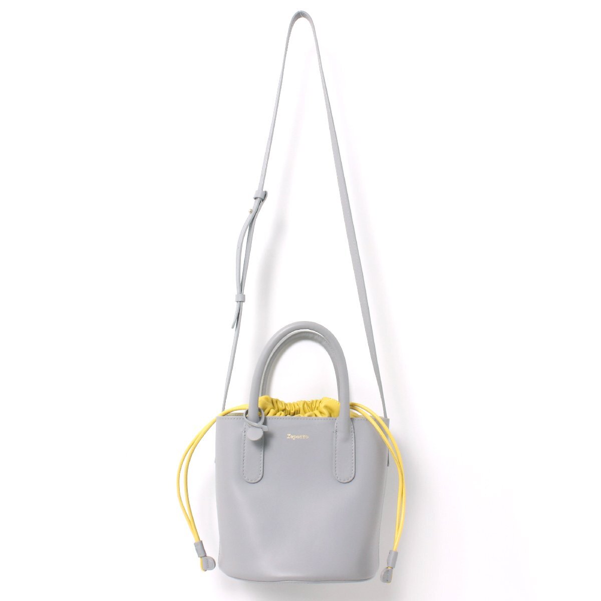 repetto SEAU MANEGE BUCKET BAG 定価95,700円 グレー/イエロー レペット トートバッグ ショルダーバッグ_画像2