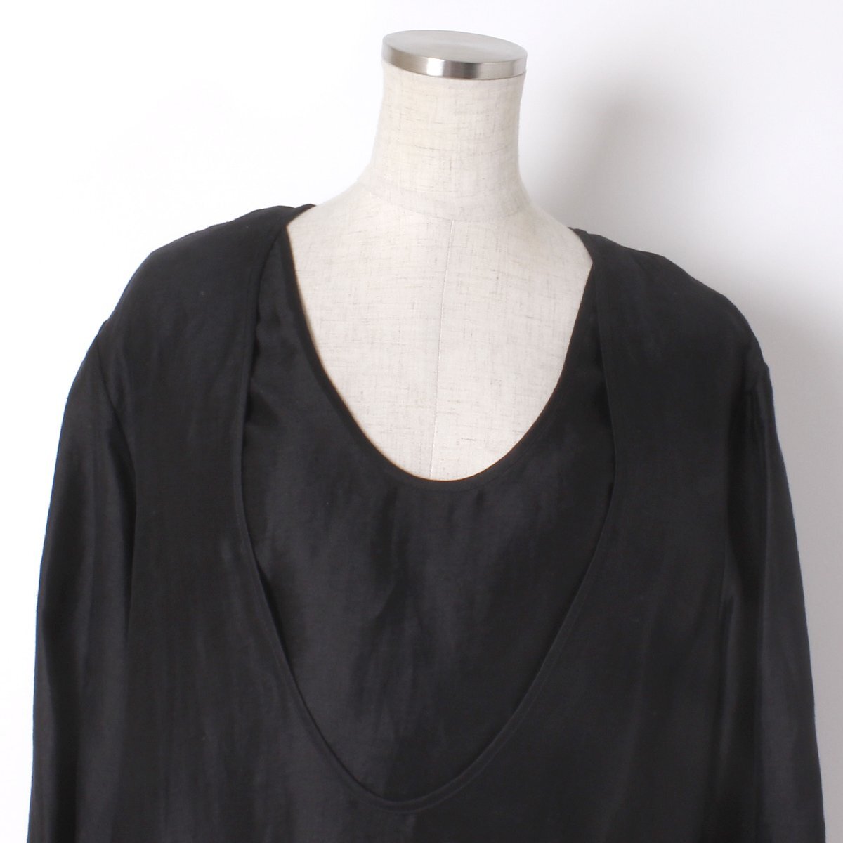 TOTEME Layered Neck Blouse size32 ブラック 222-746-724 トーテム レイヤード ネック ブラウス_画像5