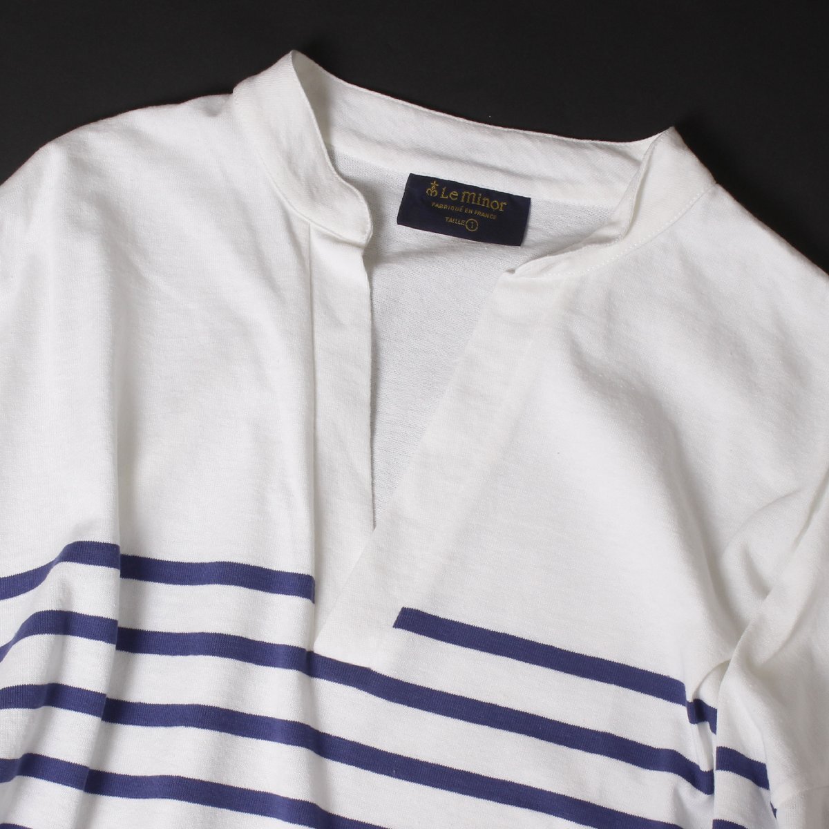 Le minor POLO size1 WHITE/GITANE ルミノア スキッパービッグTシャツ ボーダー カットソー_画像4