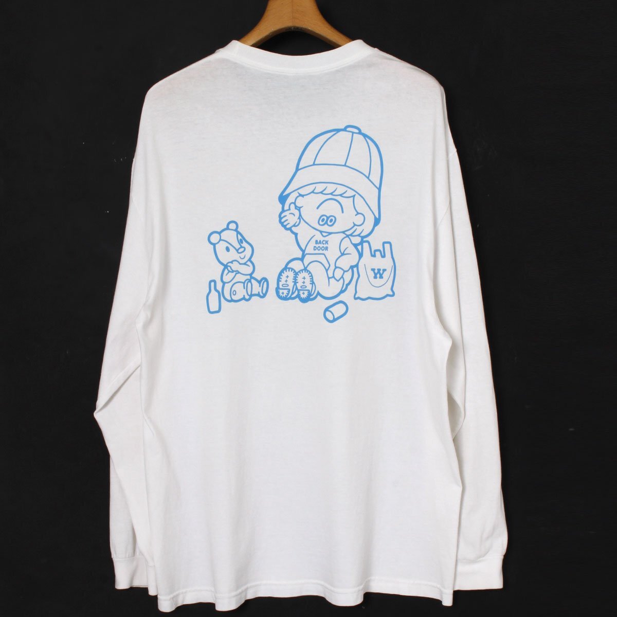 FACE BACKDOOR Dress up Long Sleeve Tee sizeXL ホワイト バックドア コラボ ロンT プリントT_画像3