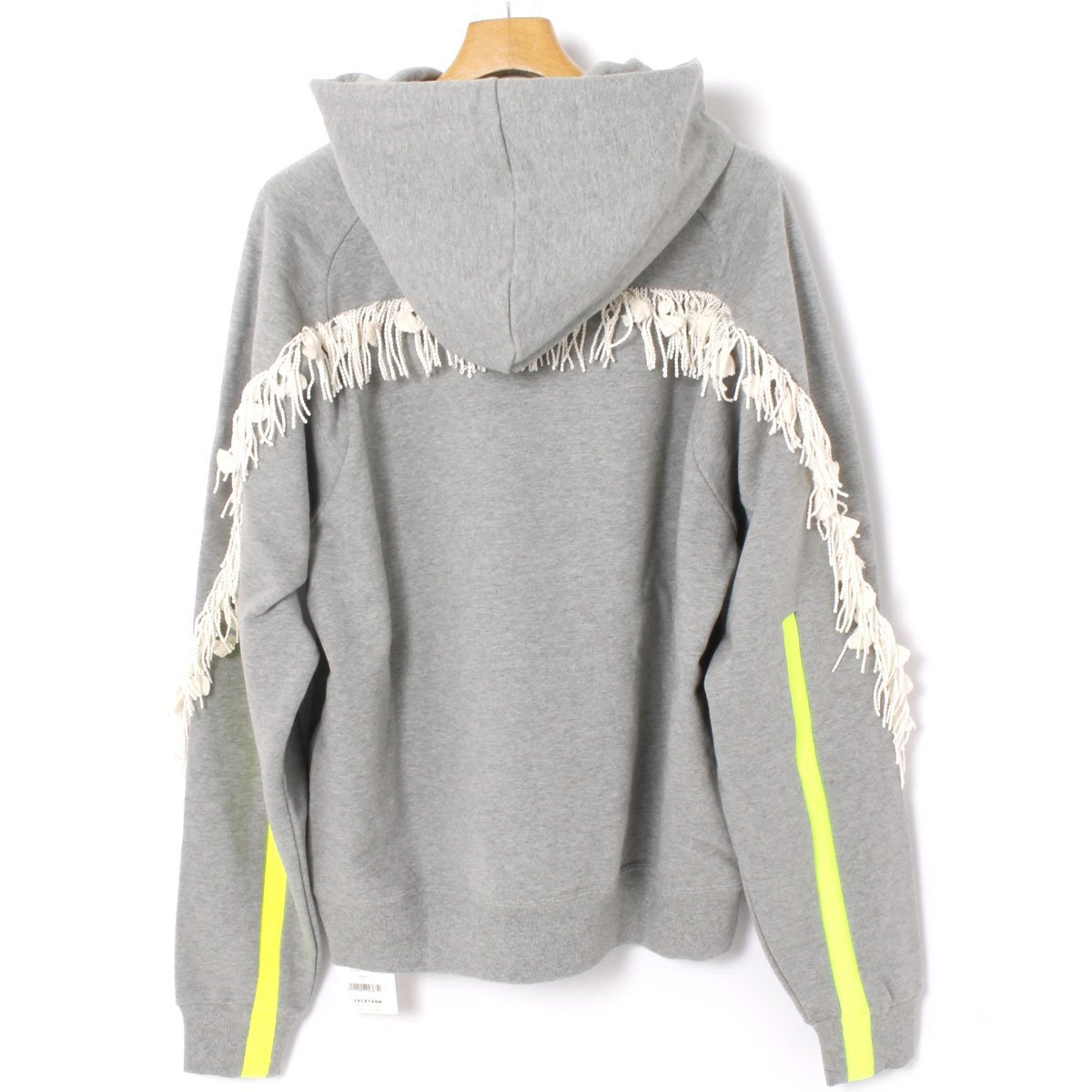 新品 FACETASM FRINGE HOODIE WITH RIB DETAILS 定価44,000円 size5 グレー TOF-SW-U04 ファセッタズム フリンジ スウェット パーカー_画像4