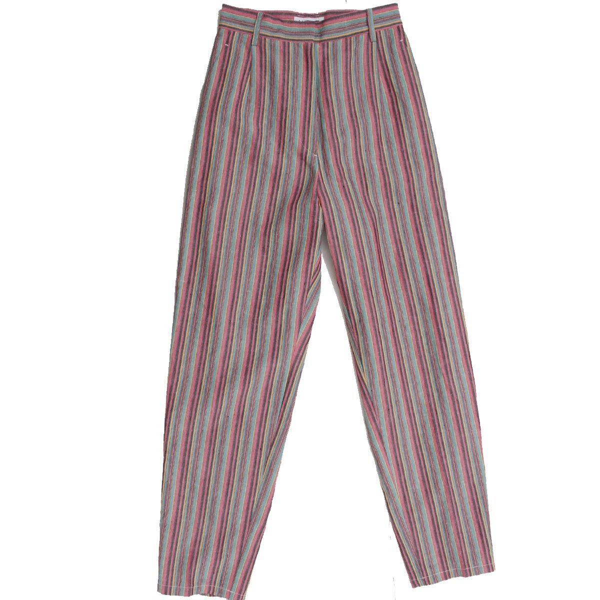 22ss H BEAUTY&YOUTH MULTI STRIPE CURVE PANTS/パンツ 定価26,400円 S PINK 1614-217-5809 エイチ ビューティ＆ユース ストライプパンツ_画像1