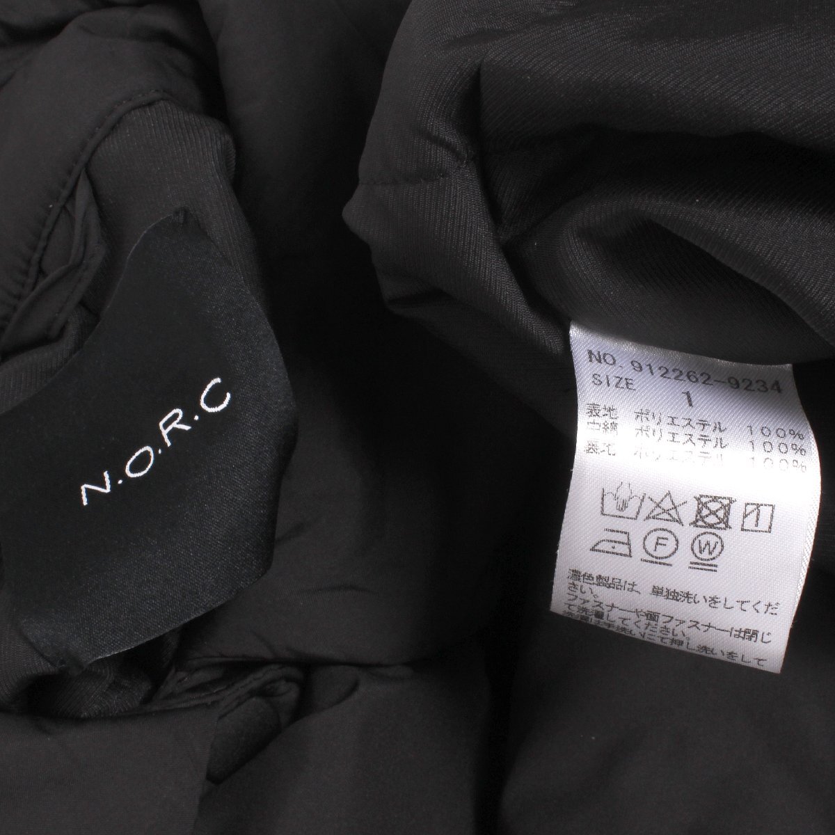 N.O.R.C 機能中綿シャツブルゾン 定価31,900円 size1 ブラック 912262-9234 ノーク 中綿ブルゾン アウター_画像6