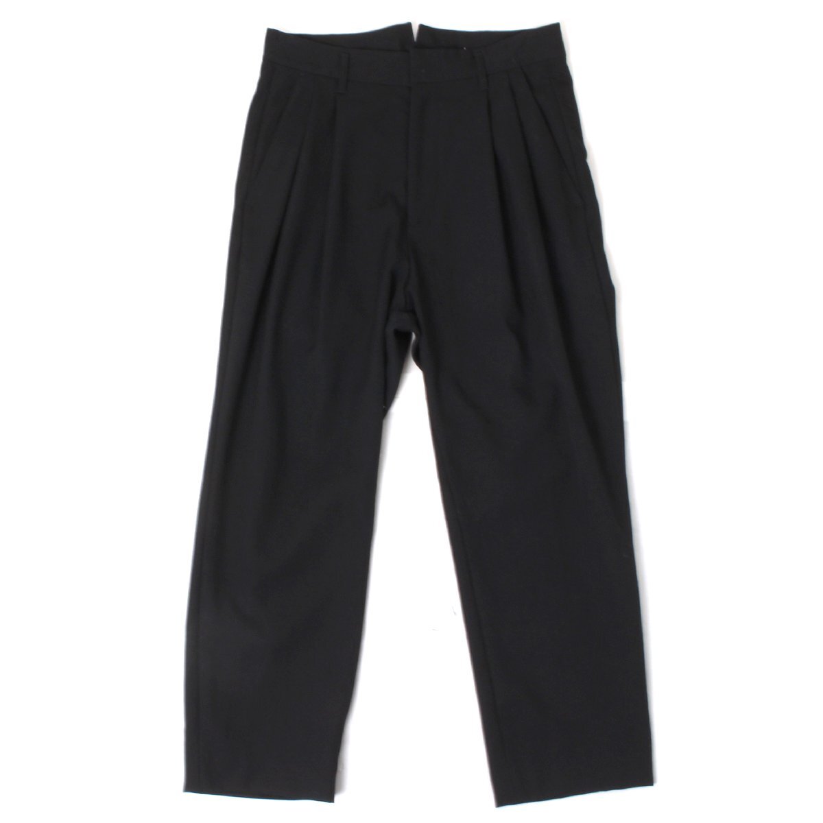 stein TWO TUCK WIDE TROUSERS sizeS ブラック ST.065-1 シュタイン 2タック ワイド トラウザーパンツ_画像1