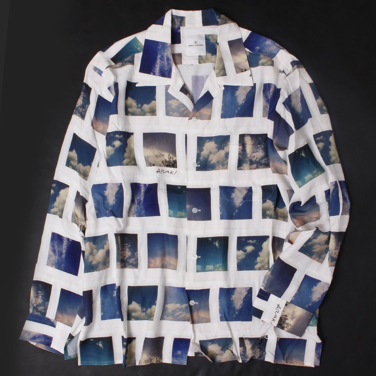 23ss uniform experiment FRAGMENT : ARAKI / SKYSCAPES L/S SHIRT 定価39,600円 size2 UE-232057 ユニフォームエクスペリメント シャツ_画像1