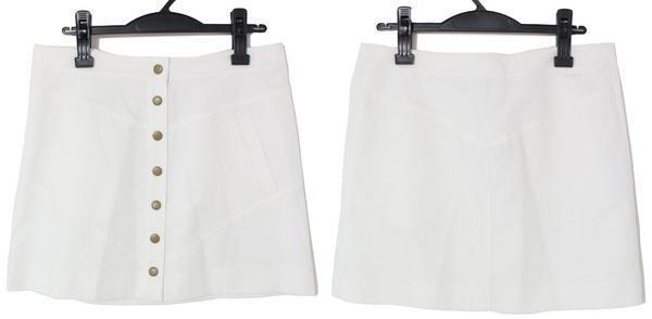 新品 10 CROSBY DEREK LAM フロントボタン スカート 定価32,550円 size4 ホワイト テン クロスビー デレクラム 白_画像3
