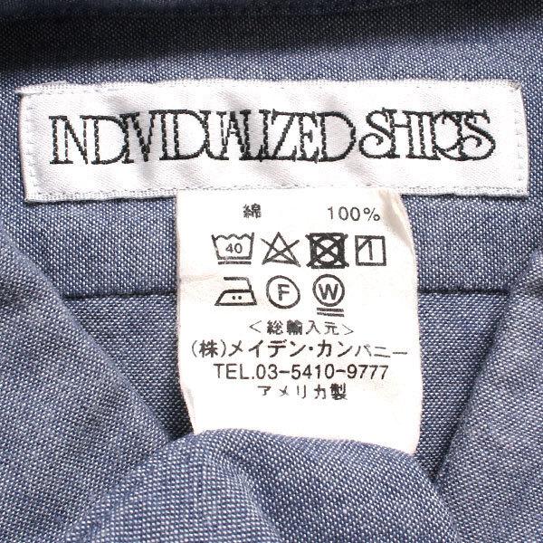 INDIVIDUALIZED SHIRTS レディース オーバーサイズロングシャツ wide silhouette shirts ブルー インディビジュアライズドシャツ_画像6