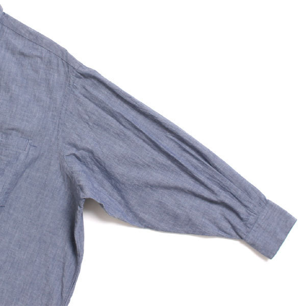 INDIVIDUALIZED SHIRTS レディース オーバーサイズロングシャツ wide silhouette shirts ブルー インディビジュアライズドシャツ_画像4