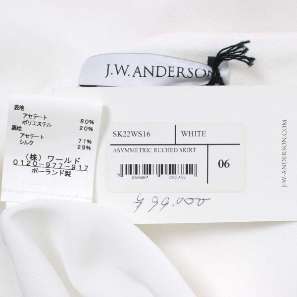 新品 J.W.ANDERSON ASYMMETRIC RUCHED SKIRT アシンメトリー スカート size6 ホワイト SK22WS16 JW アンダーソン フリル_画像6