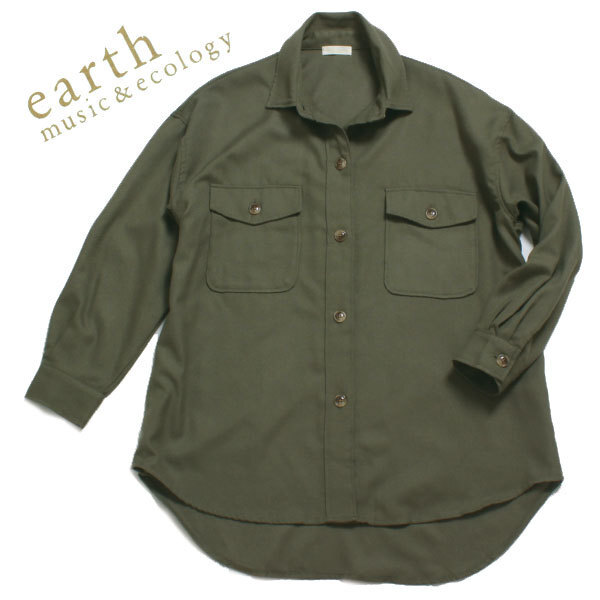 earth music&ecology 羽織りシャツジャケット 定価4,389円 sizeフリー カーキ 1C93L0A1100 アース ミュージック＆エコロジー_画像1