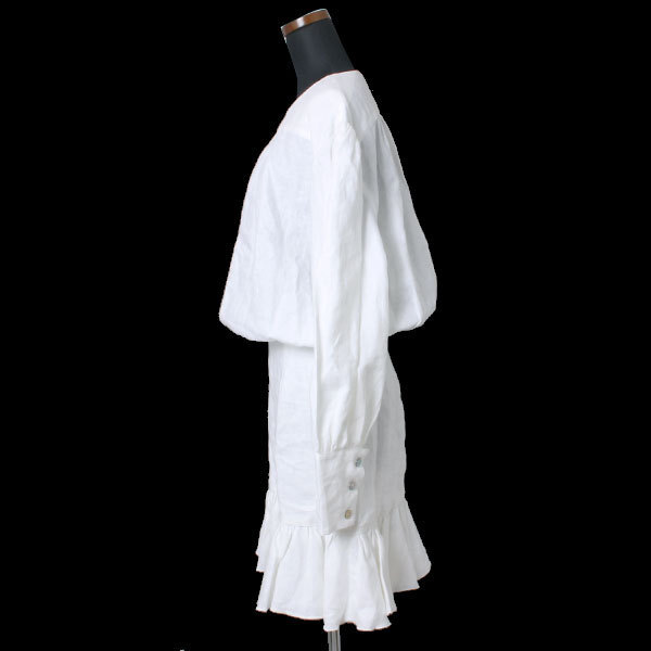新品 INASAMI Dress Neilikka バックオープンデザイン リネン フレア ドレス ワンピース 定価107,800円 size2 ホワイト_画像2