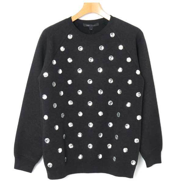 【SALE】新品 MARC JACOBS L/S CREW NECK SWEATER 定価185,760円 sizeXS ブラック K51486840 マークジェイコブス ビジュー スウェット_画像3