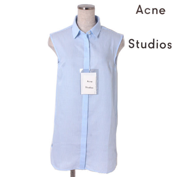 新品 Acne Studios ストライプノースリーブシャツ ブラウス size32 BERLINA THIN S PSS17 11U116 アクネ_画像1