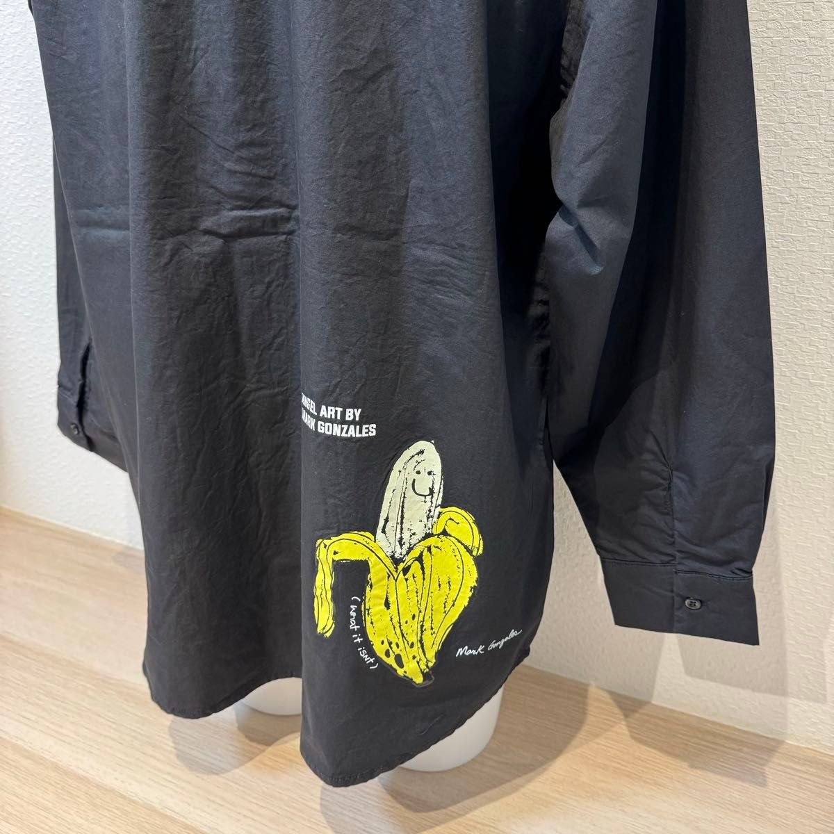 M新品MARK GONZALESマークゴンザレスバナナプリントシャツ黒シャツ