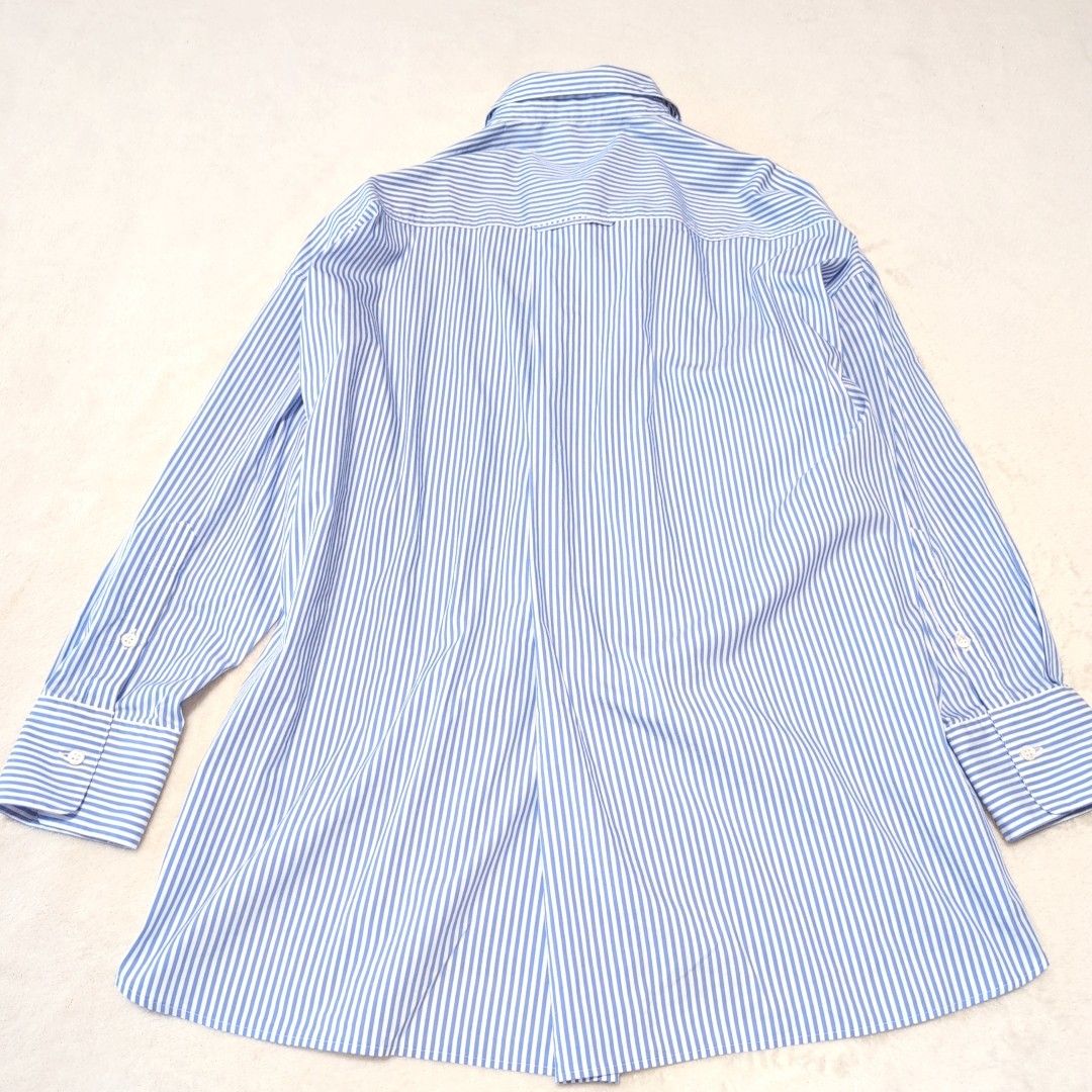 【新品未使用】IENA イエナ　ストライプシャツ　ブルー　白　 長袖ブラウス