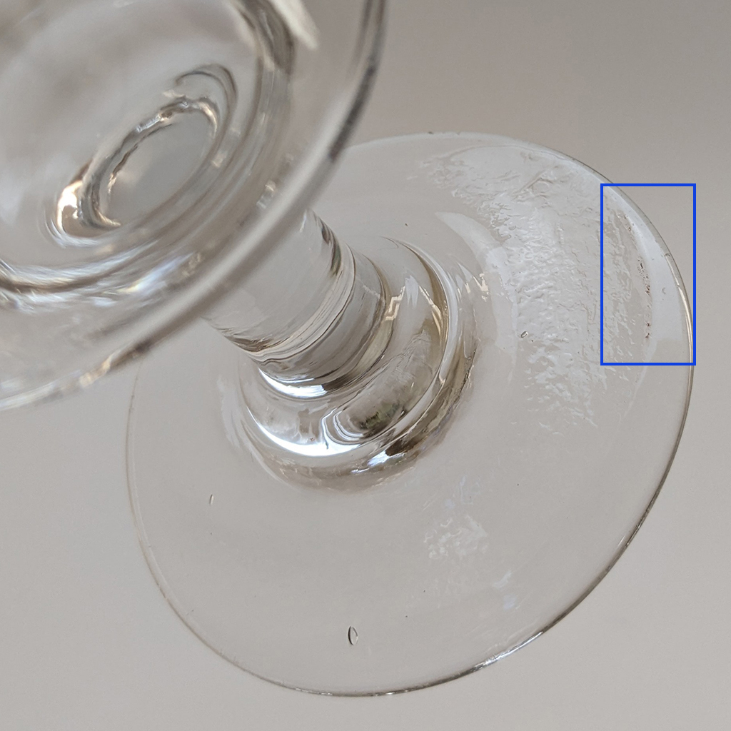 ■フランス 手吹き シンプル ビストログラス 14cm アンティーク 19世紀 手吹きガラス 古道具 硝子 ワイングラス EE_画像8