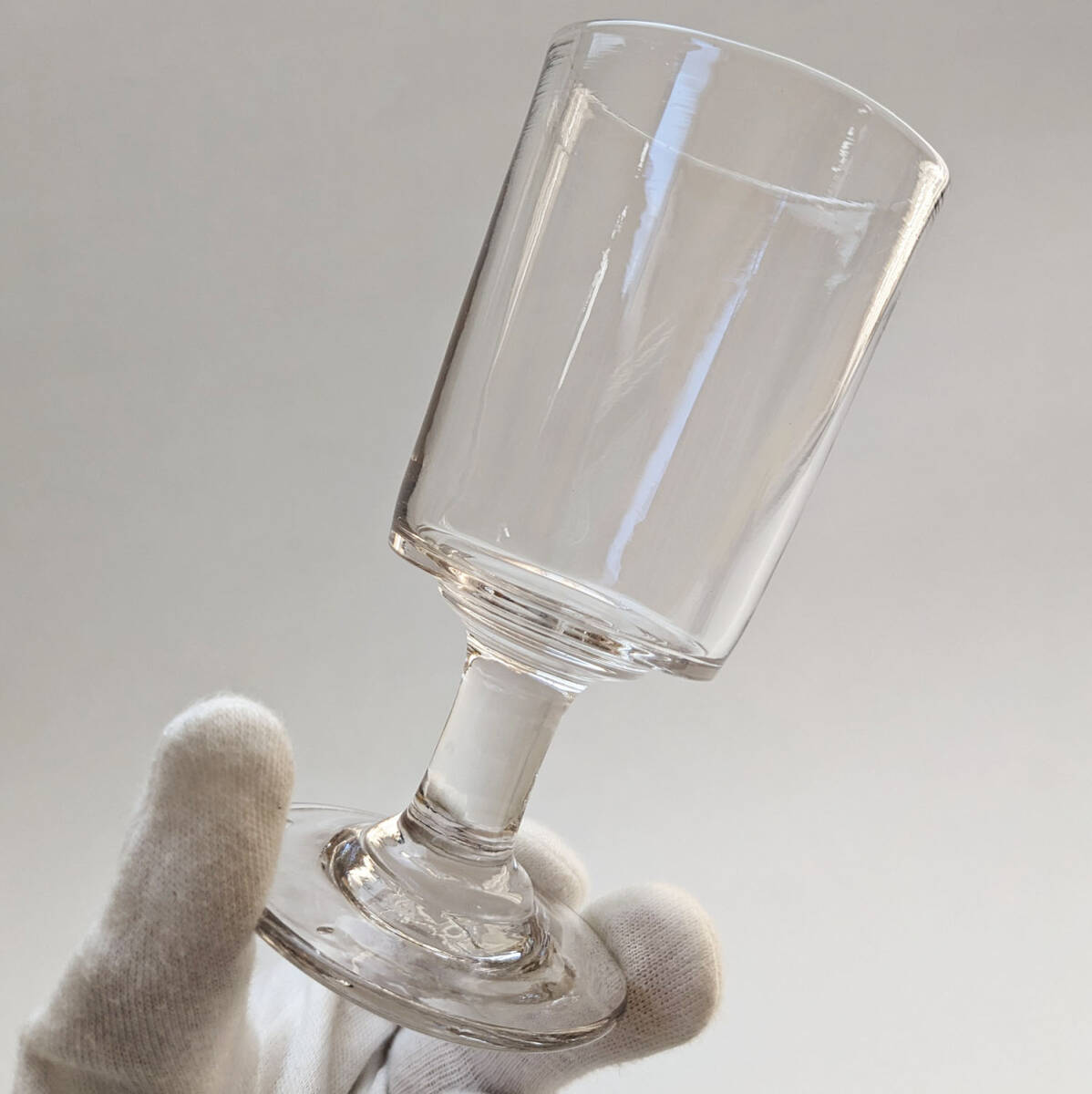 ■フランス 手吹き シンプル ビストログラス 11.3cm アンティーク 19世紀 手吹きガラス 古道具 硝子 ワイングラス  AAの画像4