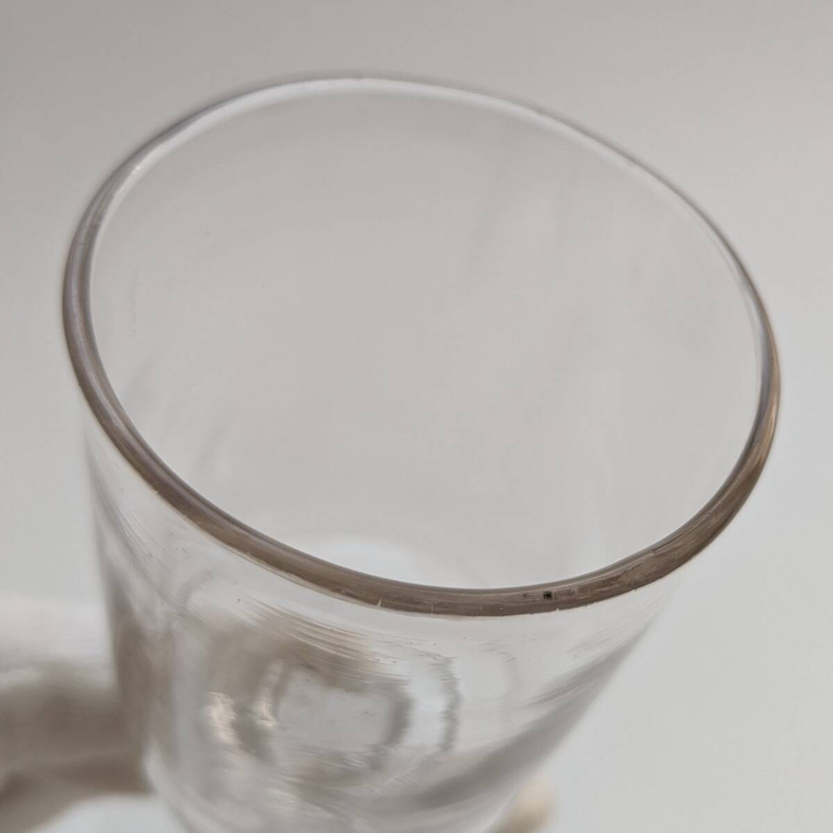 ■フランス 手吹き シンプル ビストログラス 11.3cm アンティーク 19世紀 手吹きガラス 古道具 硝子 ワイングラス  AAの画像7