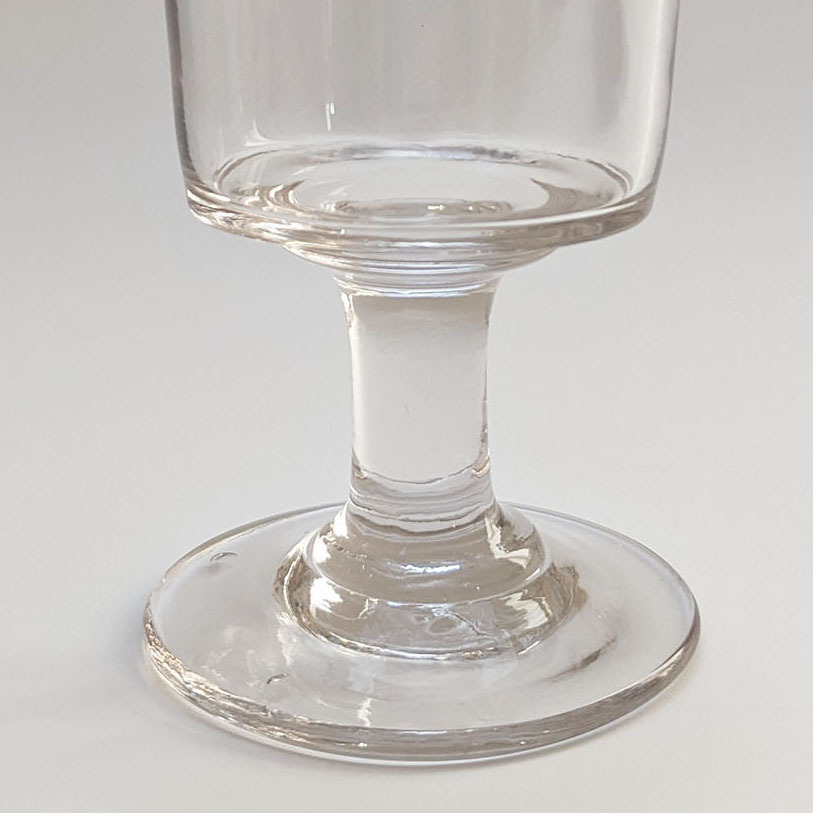 ■フランス 手吹き シンプル ビストログラス 11.3cm アンティーク 19世紀 手吹きガラス 古道具 硝子 ワイングラス  AAの画像3