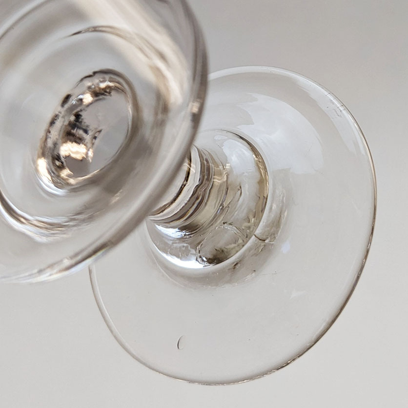 ■フランス 手吹き シンプル ビストログラス 11.3cm アンティーク 19世紀 手吹きガラス 古道具 硝子 ワイングラス  AAの画像6