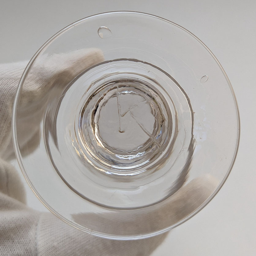 ■フランス 手吹き シンプル ビストログラス 11.3cm アンティーク 19世紀 手吹きガラス 古道具 硝子 ワイングラス  AAの画像9