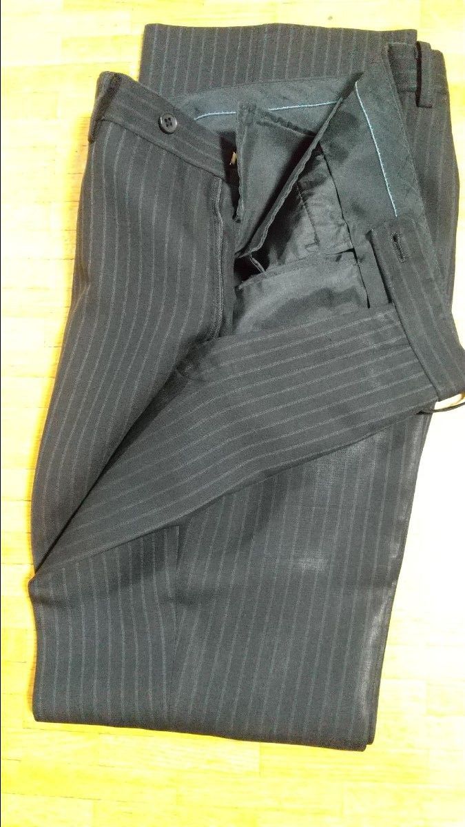 スーツ 2っ釦スーツ ストライプ 濃紺 ネイビー