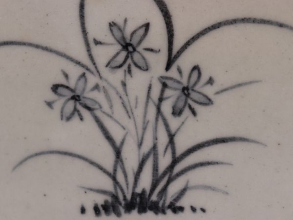 古美術 朝鮮古陶磁器 李朝 白磁 染付 分院 鉢 時代物 極上品 初だし品 C5856の画像7