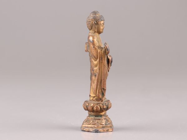仏教美術 古銅造 阿弥陀如来 仏像 豆仏 時代物 極上品 初だし品 C5966の画像5