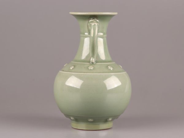 中国古玩 唐物 明代 青磁 花瓶 時代物 極上品 初だし品 C5929の画像5