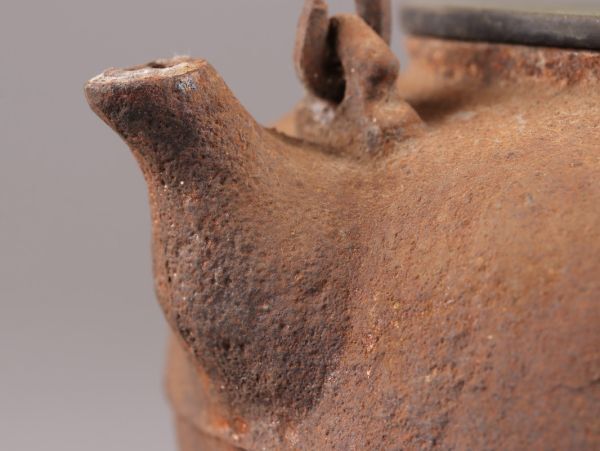 煎茶道具 釡師造 銅製蓋 時代鉄瓶 時代物 極上品 初だし品 C5989_画像6