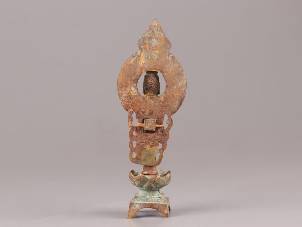 中国古玩 唐物 仏教美術 古銅造 鍍金 仏像 時代物 極上品 初だし品 C5981_画像4