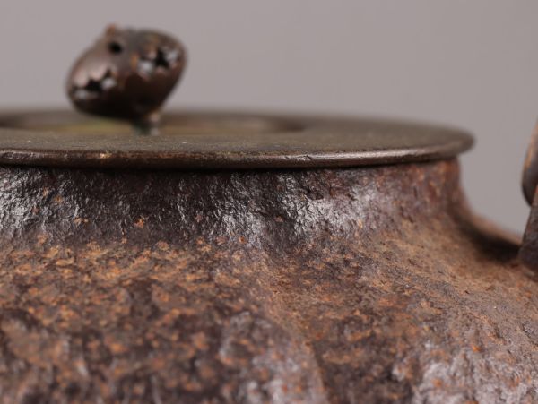 煎茶道具 銅製蓋 時代鉄瓶 時代物 極上品 初だし品 C6089_画像6