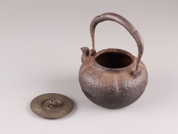 煎茶道具 銅製蓋 時代鉄瓶 時代物 極上品 初だし品 C6089_画像9