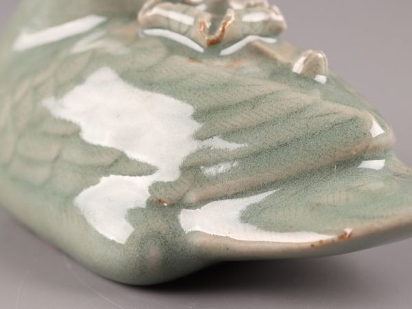 古美術 朝鮮古陶磁器 高麗青磁 書道具 水滴 時代物 極上品 初だし品 C6075_画像8