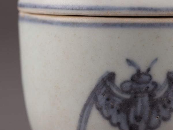 古美術 朝鮮古陶磁器 李朝 染付 分院 蓋物 時代物 極上品 初だし品 C6062_画像7