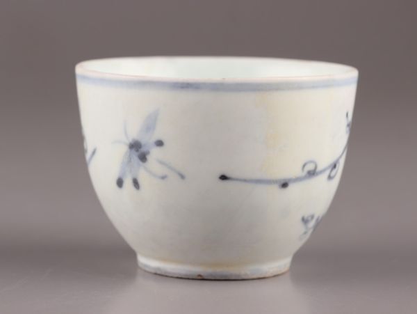 古美術 朝鮮古陶磁器 李朝 染付 白磁 盃 時代物 極上品 初だし品 C6051_画像5