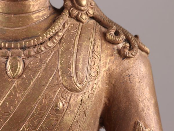 中国古玩 唐物 仏教美術 古銅造 仏像 チベット仏 時代物 極上品 初だし品 C6173_画像6